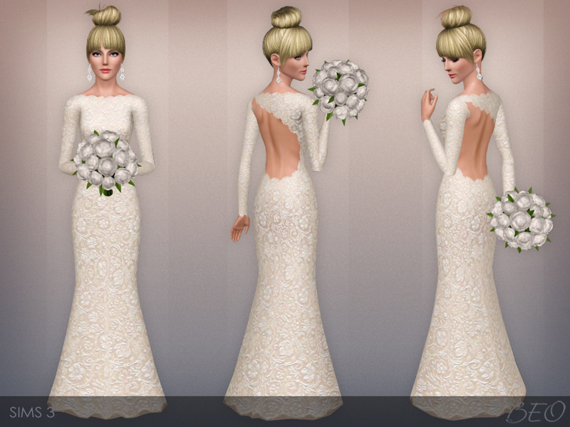 Wedding dress 43 for The Sims 3